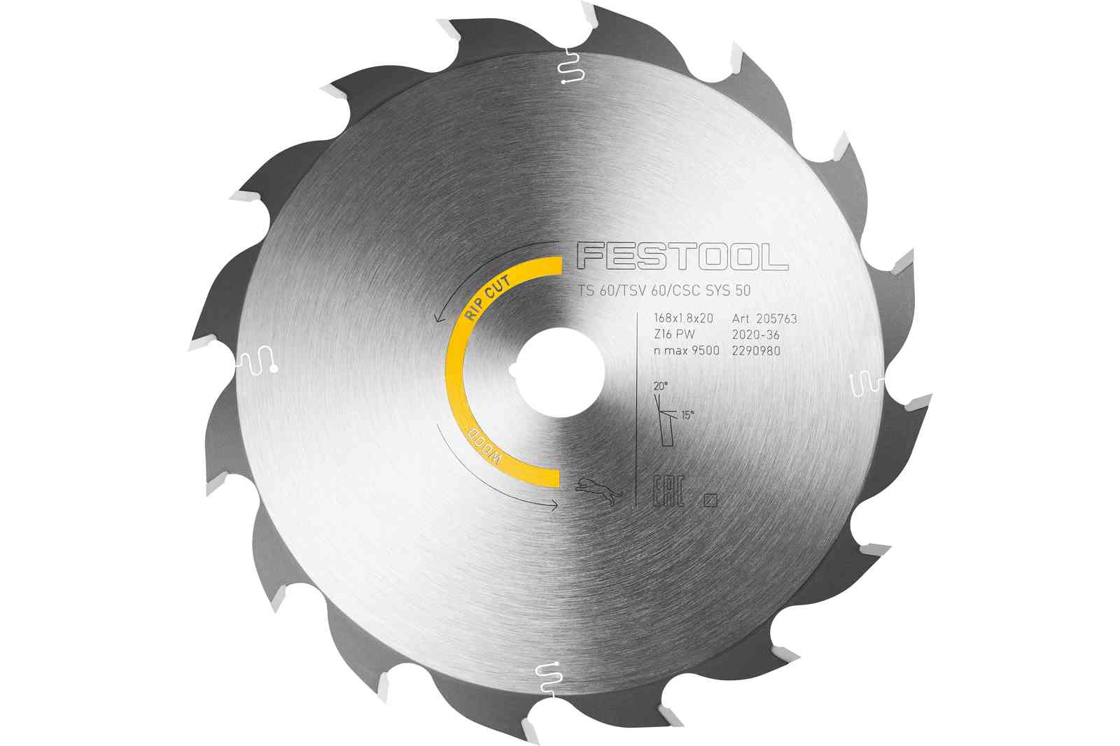 Saw Blade WOOD RIP CUT HW 168x1,8x20 PW16 205770