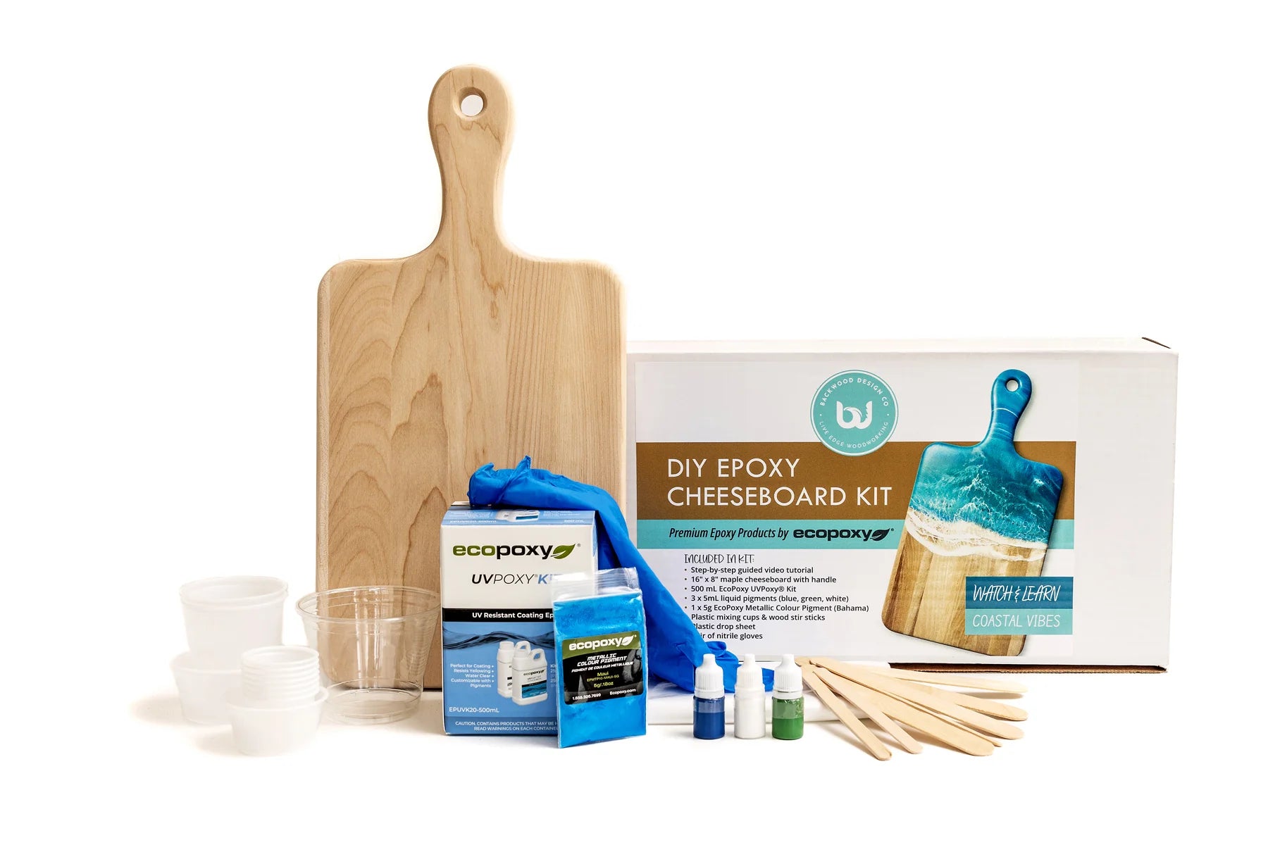 Backwood Design Co. DIY Epoxy Cheeseboard Kit - Coastal Vibes