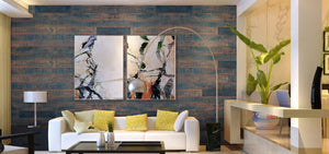 AS-IS Blue-ish wood panels